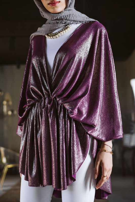 Striped Purple Cape Dress