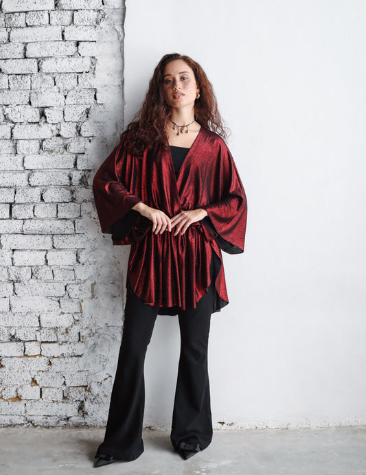 Striped Red Cape Dress