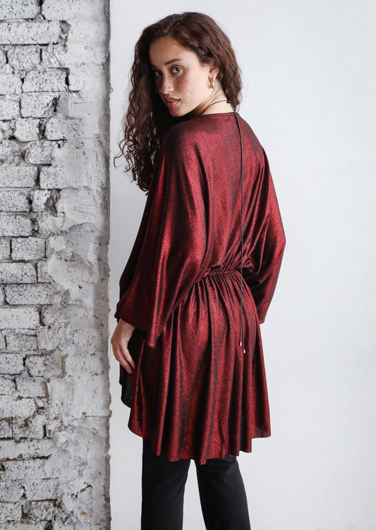 Striped Red Cape Dress