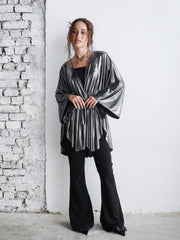 Dark Silver Cape Dress
