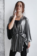 Dark Silver Cape Dress
