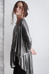 Dark Silver Cape Dress