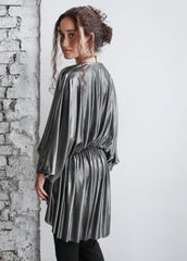 Dark Silver Cape Dress