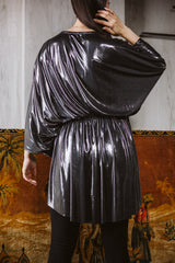 Dark Silver Cape Dress